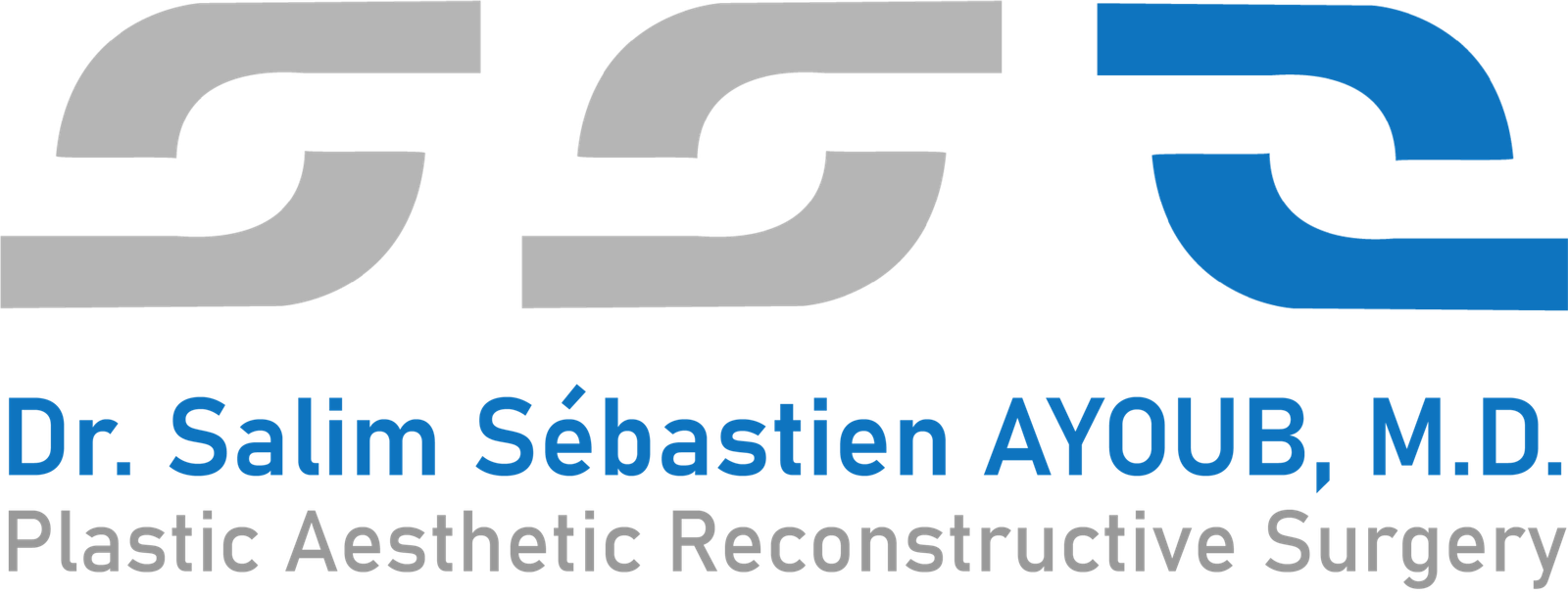 Dr Salim Ayoub Full logo gray and Blue PNG